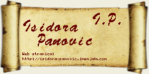 Isidora Panović vizit kartica